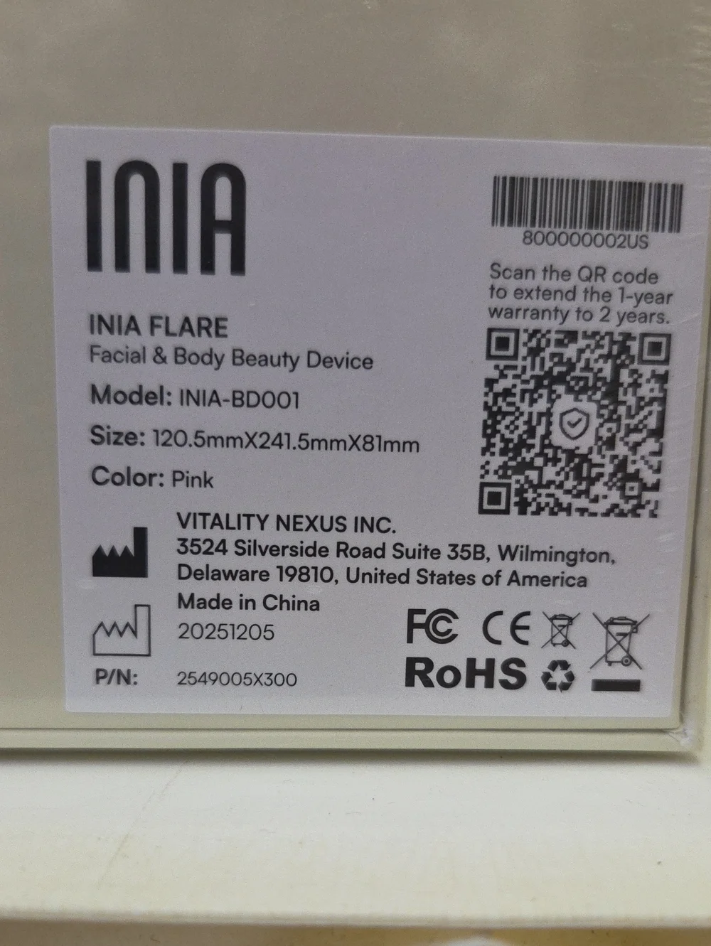 Inia 3-in-1 Red Light Beauty Device For Face And Neck